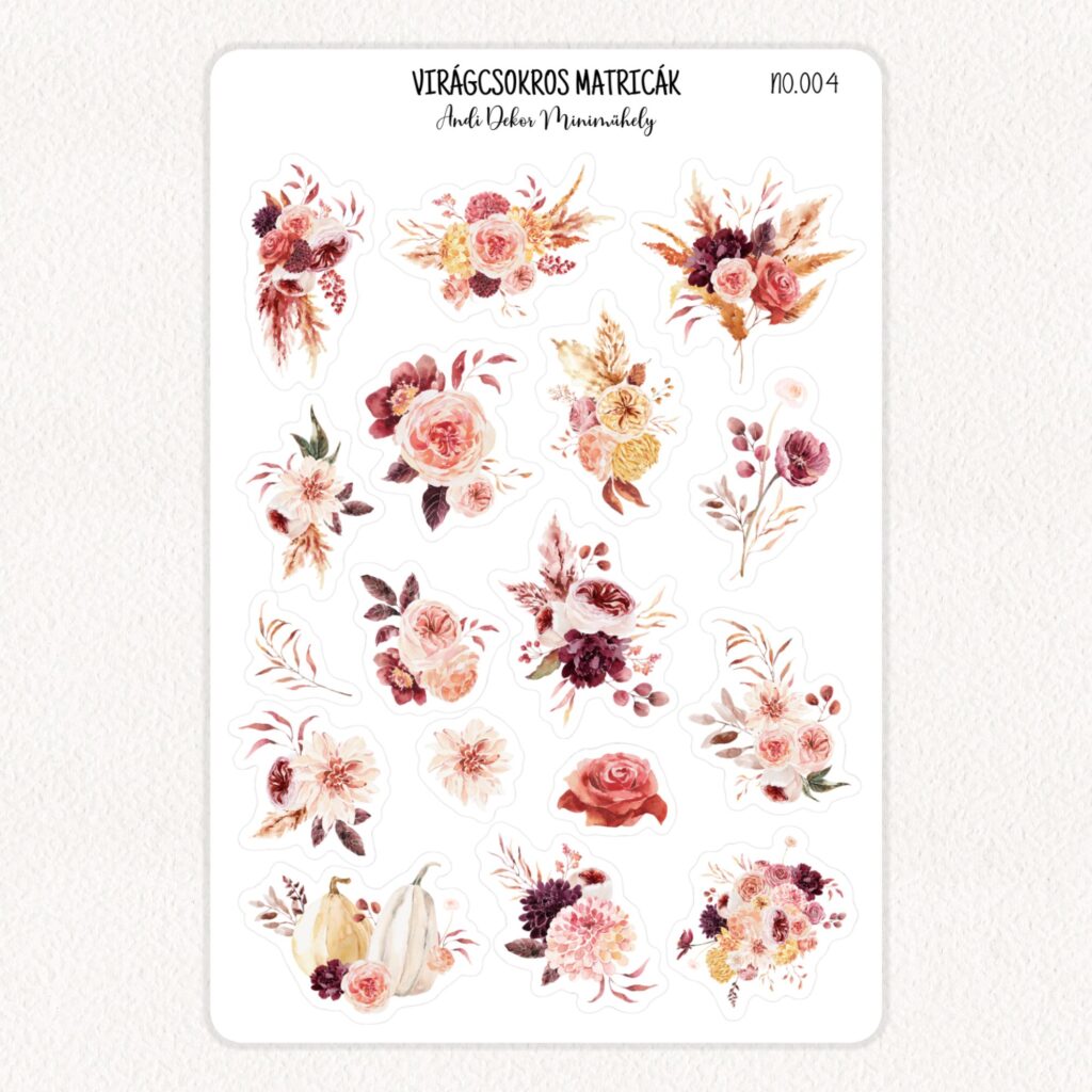 Virágos matrica csomag - Virágcsokros matricák