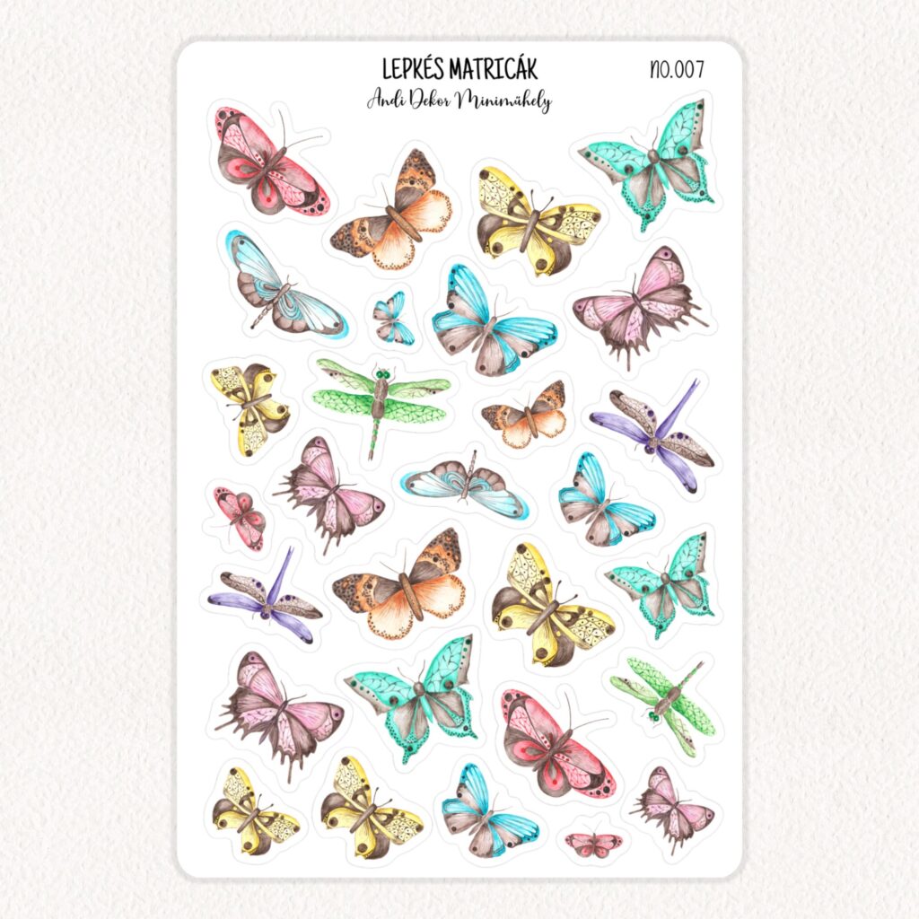 pillangós matricák - pillangós matrica csomag